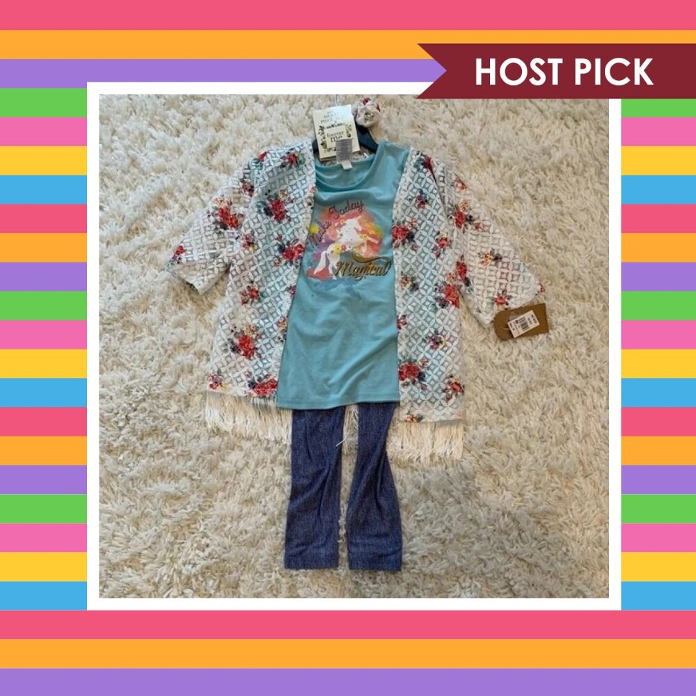 Forever Me Girls Unicorn & Floral Multi 4-Piece Set (S/6)